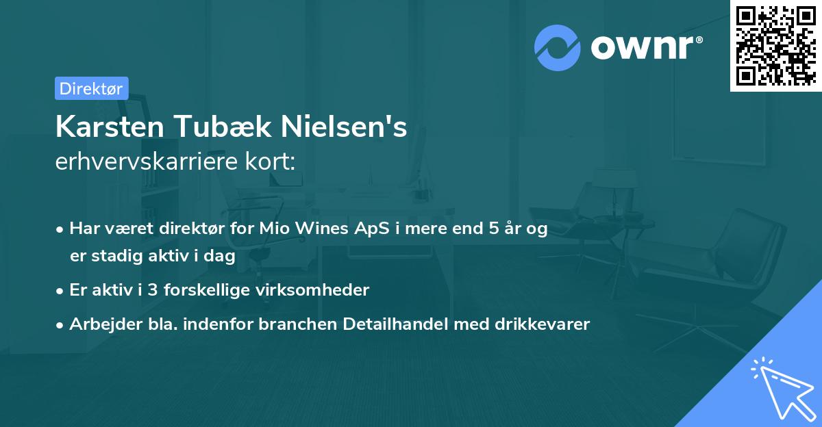 Karsten Tubæk Nielsen's erhvervskarriere kort
