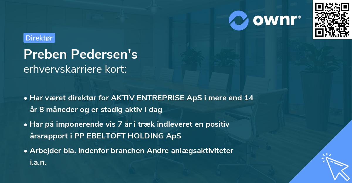 Preben Pedersen's erhvervskarriere kort