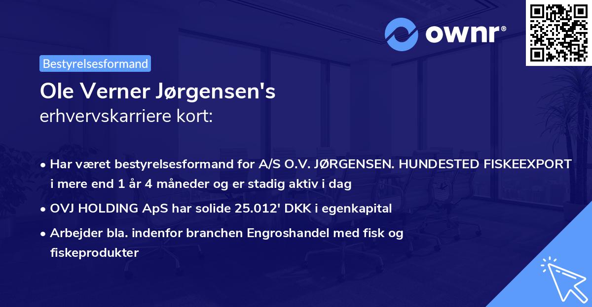 Ole Verner Jørgensen's erhvervskarriere kort