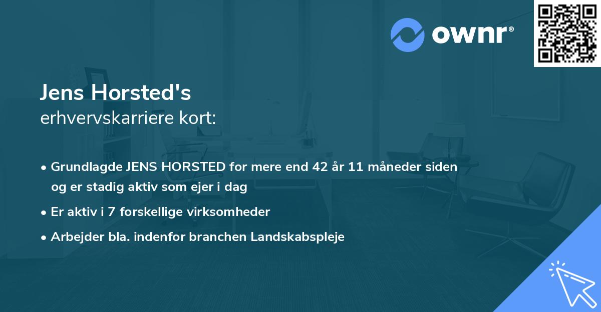 Jens Horsted's erhvervskarriere kort
