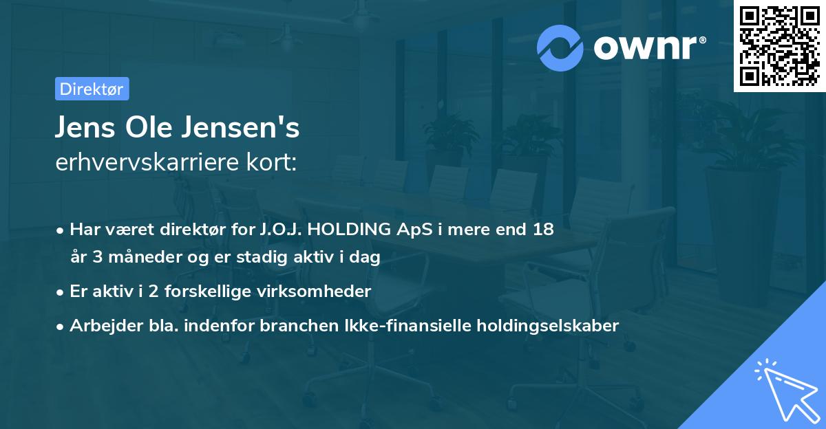 Jens Ole Jensen's erhvervskarriere kort