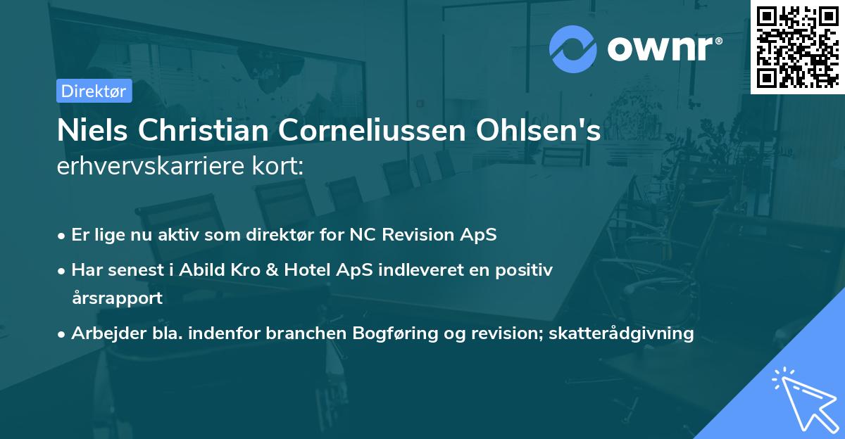 Niels Christian Corneliussen Ohlsen's erhvervskarriere kort