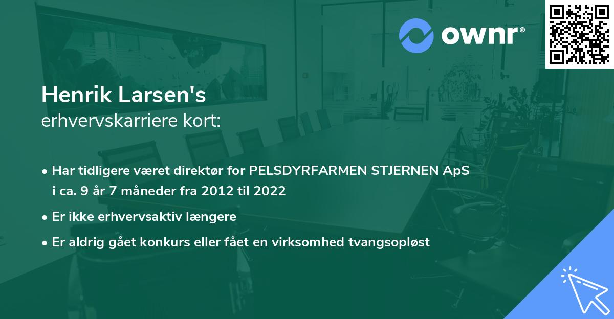 Henrik Larsen's erhvervskarriere kort