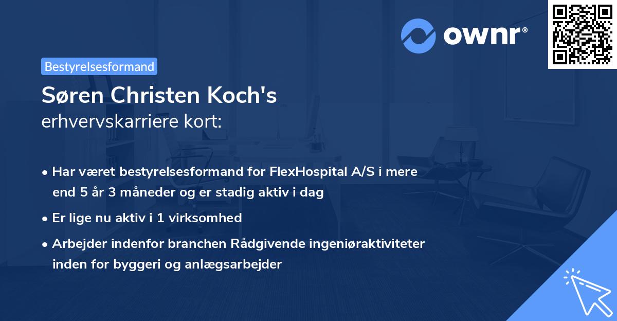 Søren Christen Koch's erhvervskarriere kort