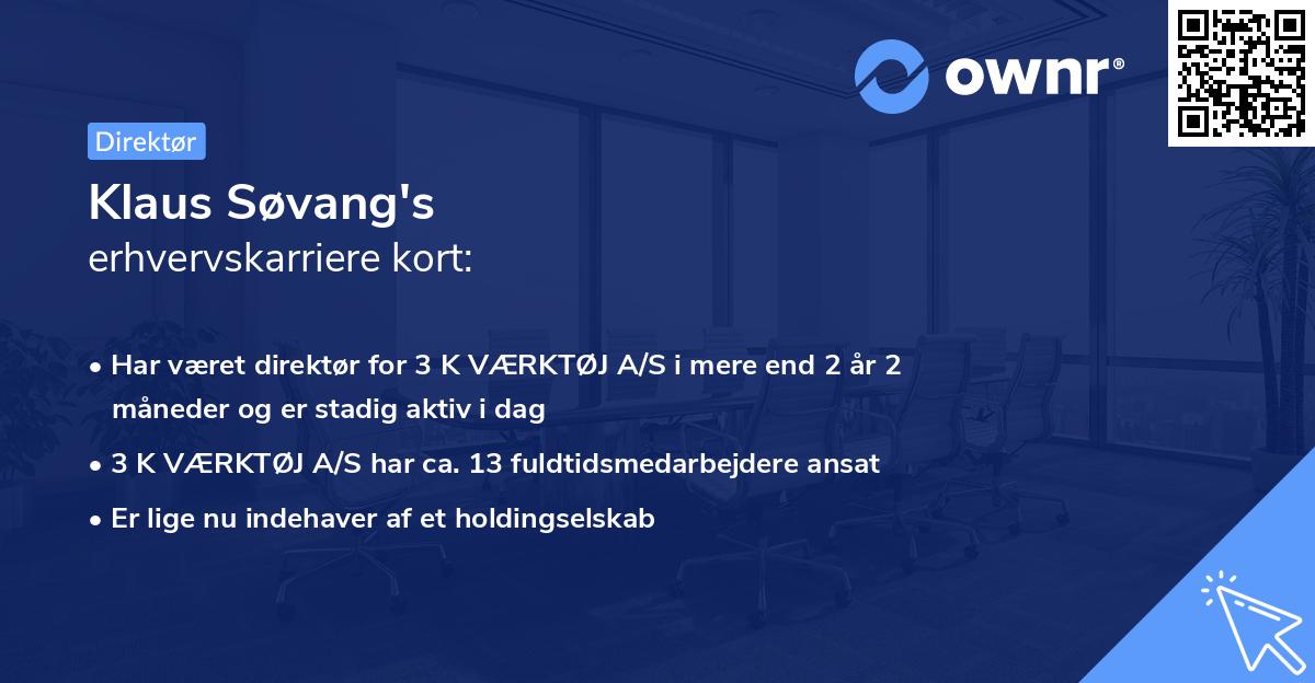 Klaus Søvang's erhvervskarriere kort