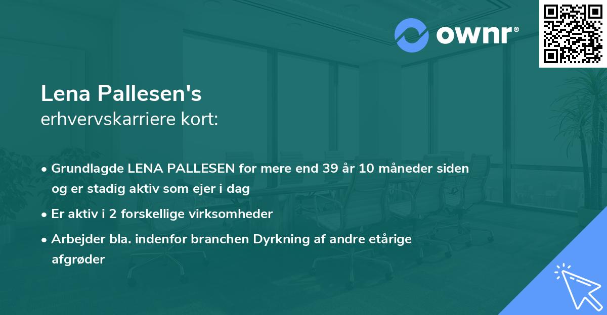 Lena Pallesen's erhvervskarriere kort