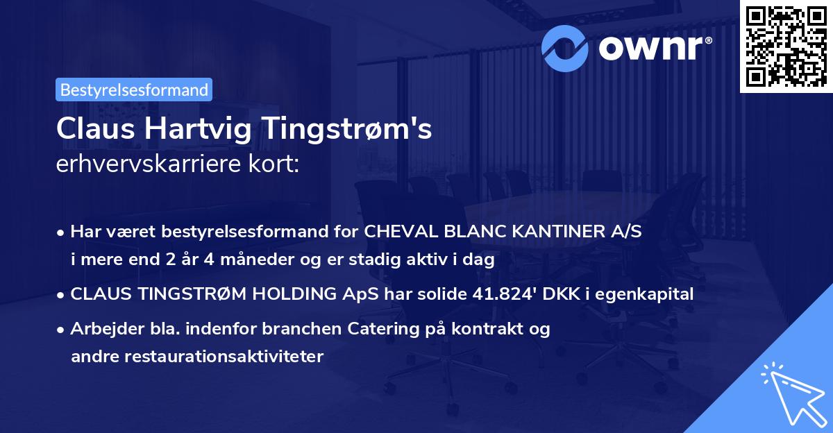 Claus Hartvig Tingstrøm's erhvervskarriere kort