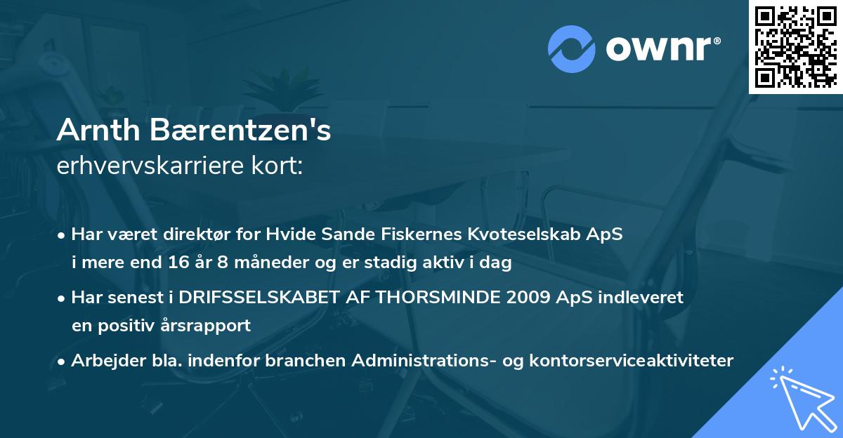 Arnth Bærentzen's erhvervskarriere kort