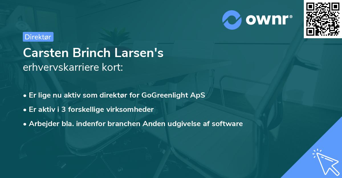 Carsten Brinch Larsen's erhvervskarriere kort
