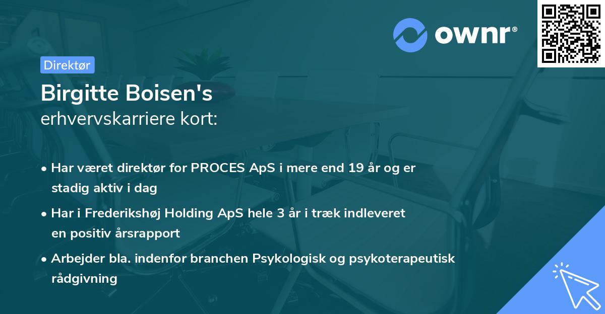 Birgitte Boisen's erhvervskarriere kort