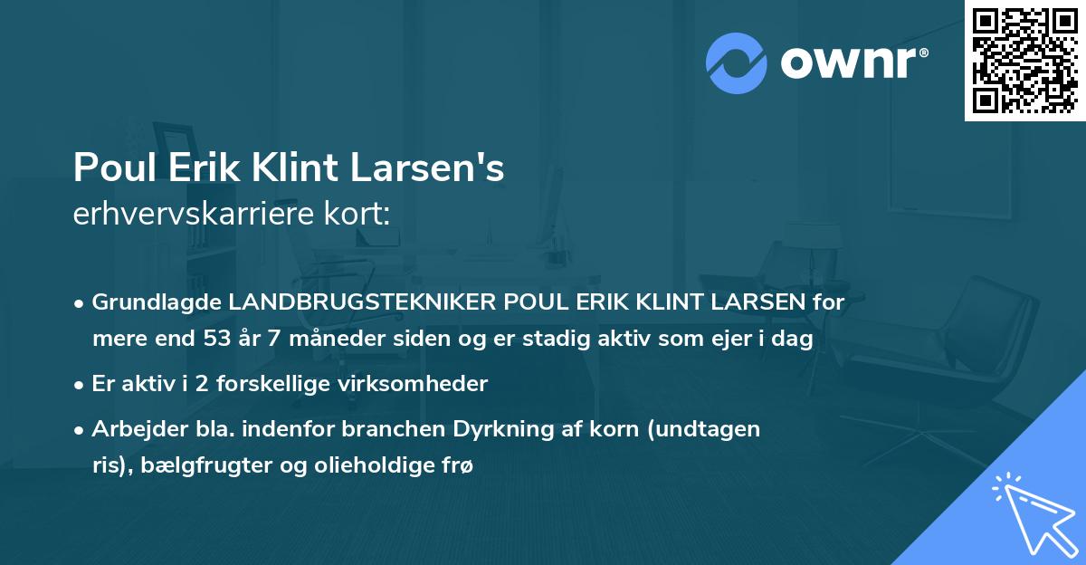 Poul Erik Klint Larsen's erhvervskarriere kort