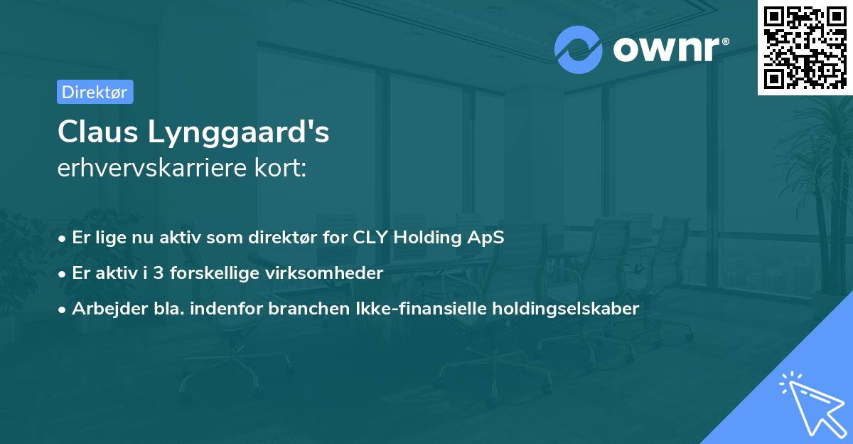 Claus Lynggaard's erhvervskarriere kort