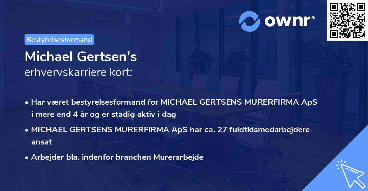 Michael Gertsen's erhvervskarriere kort