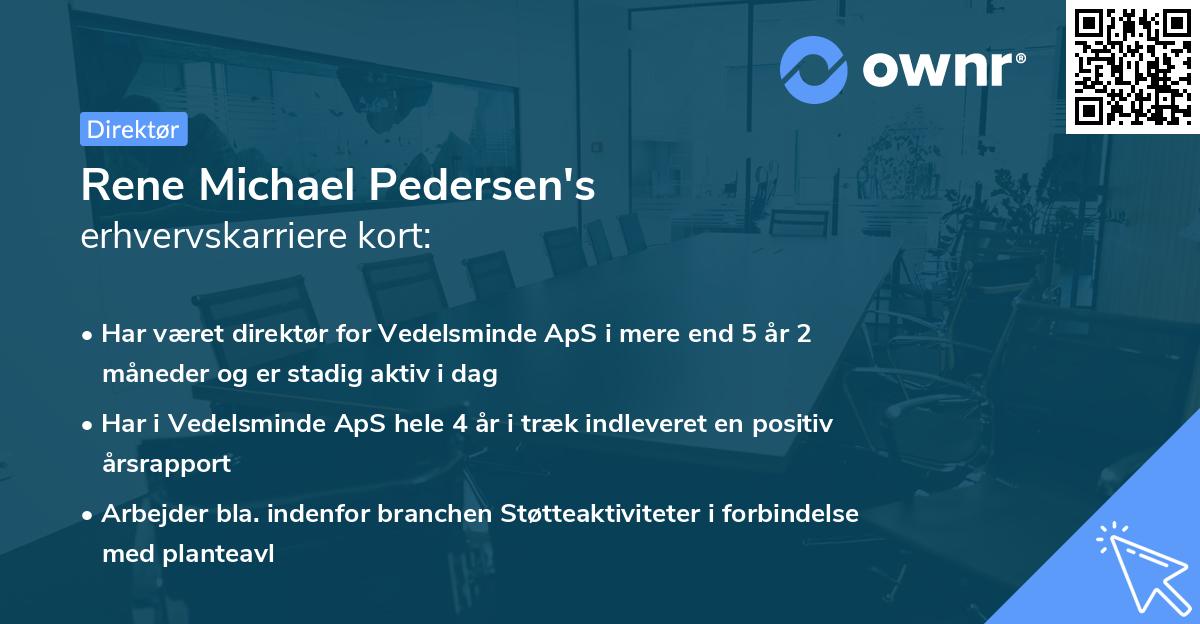 Rene Michael Pedersen's erhvervskarriere kort