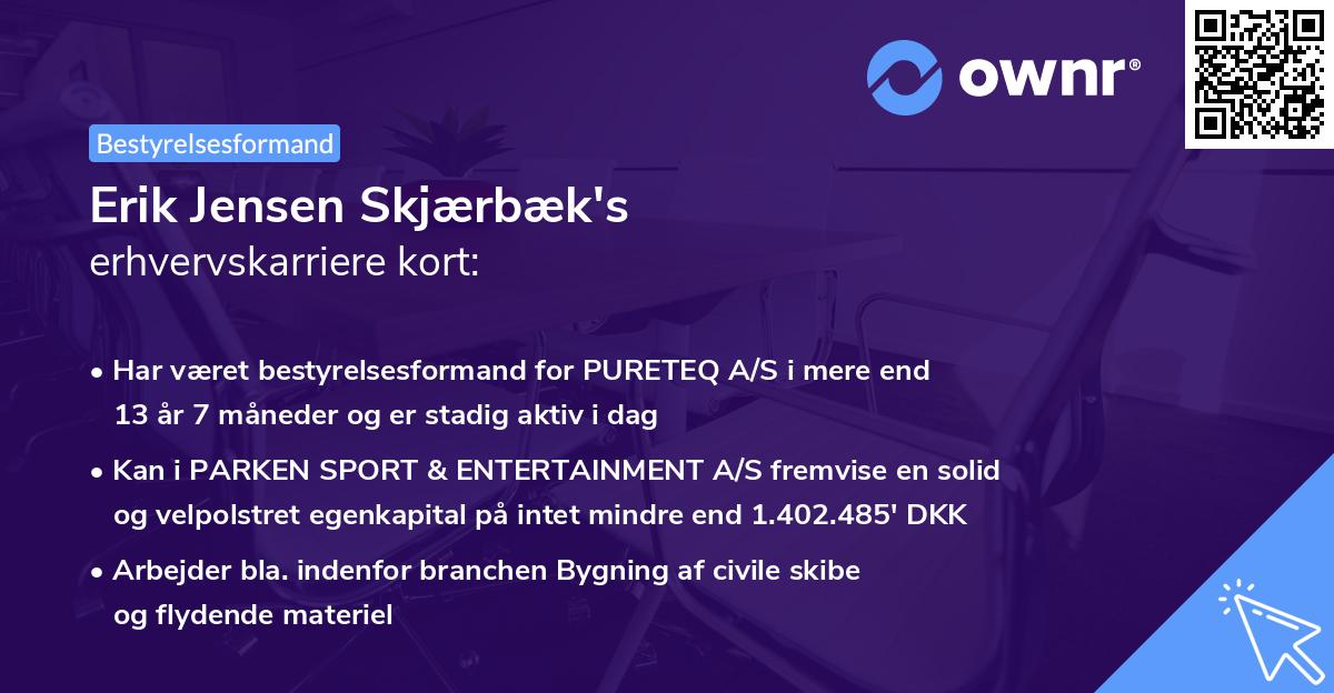 Erik Jensen Skjærbæk's erhvervskarriere kort