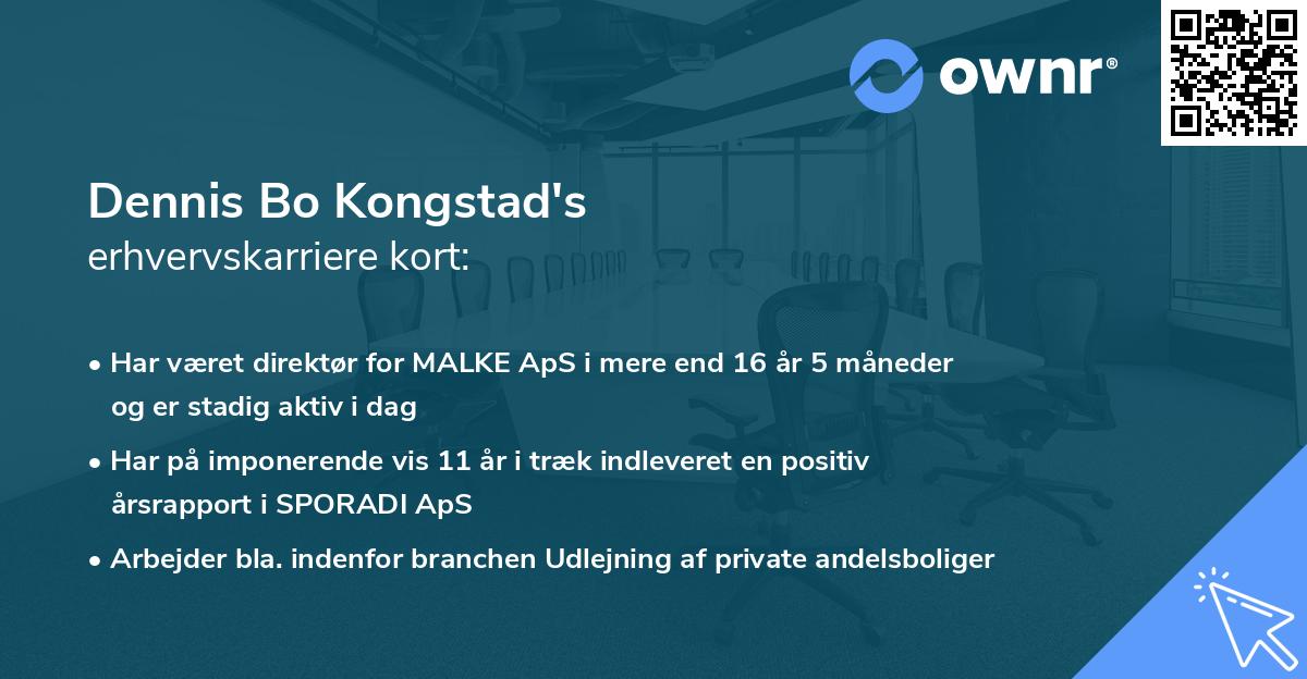 Dennis Bo Kongstad's erhvervskarriere kort