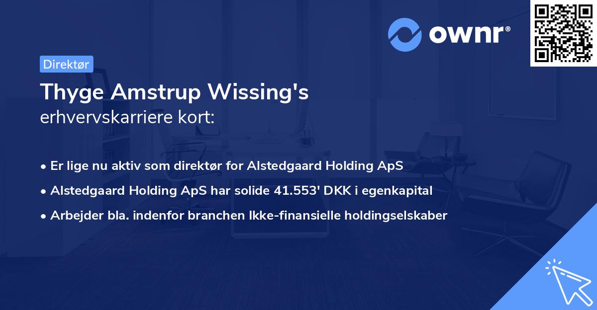 Thyge Amstrup Wissing's erhvervskarriere kort