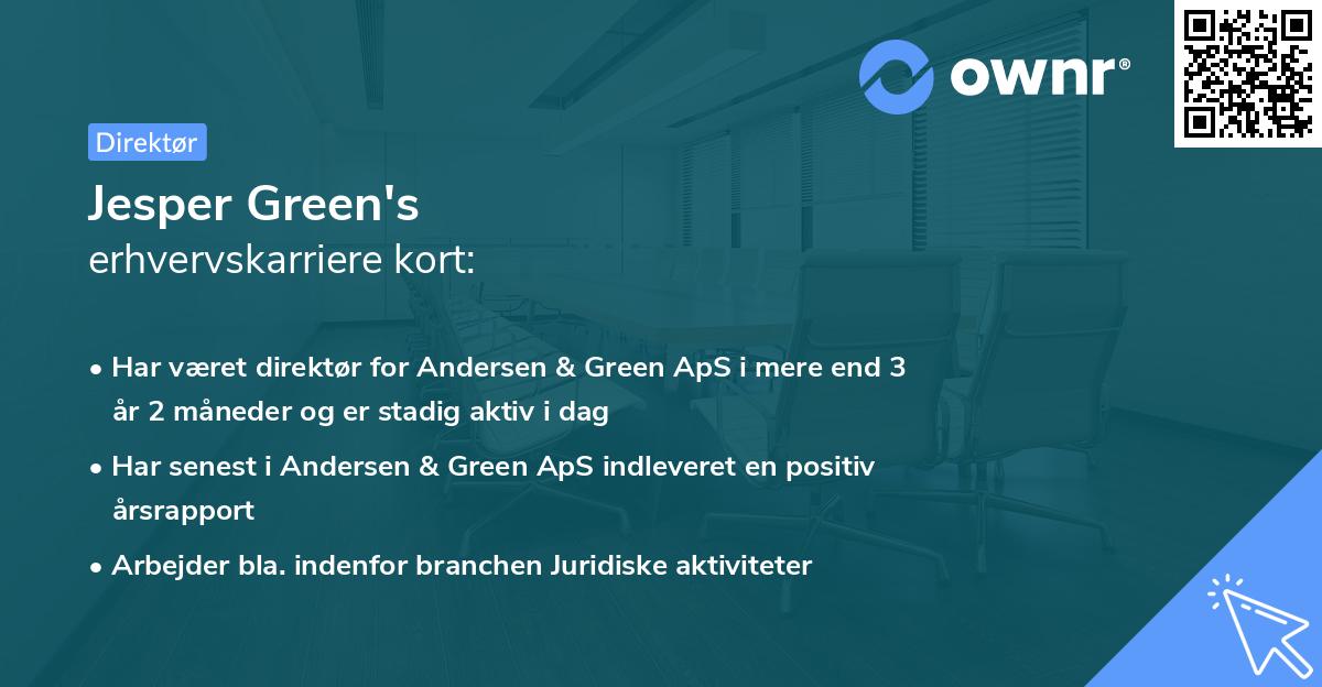 Jesper Green's erhvervskarriere kort