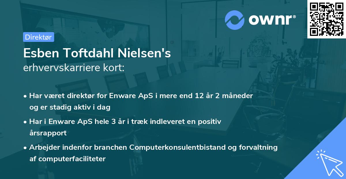 Esben Toftdahl Nielsen's erhvervskarriere kort
