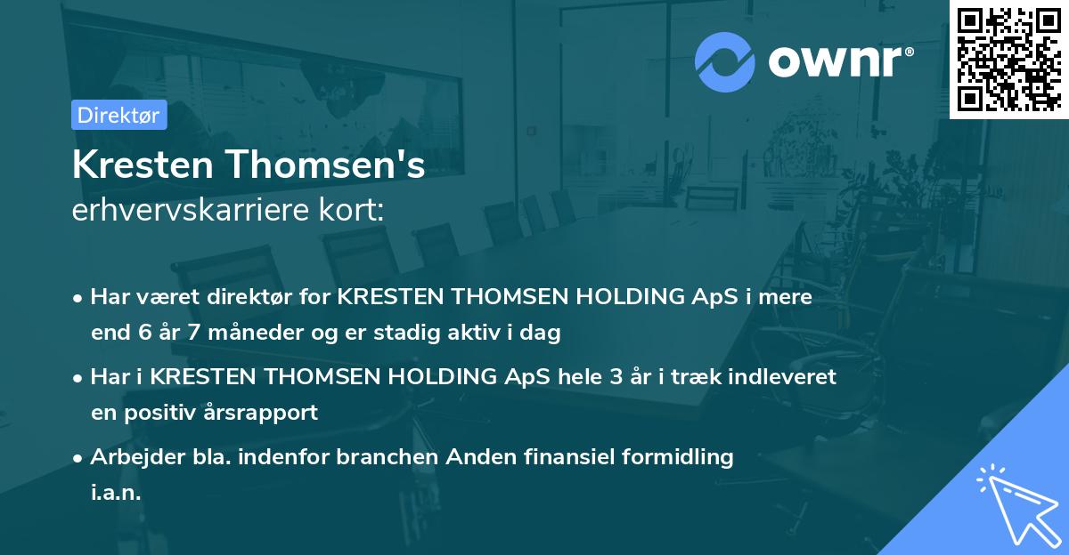 Kresten Thomsen's erhvervskarriere kort