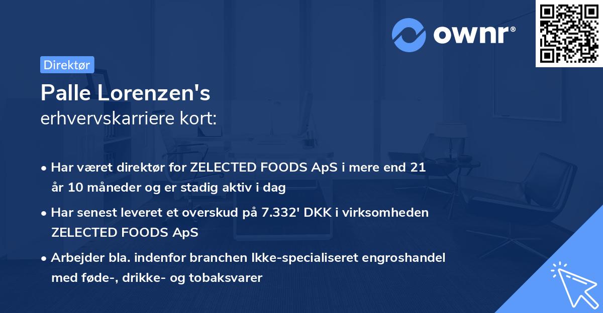 Palle Lorenzen's erhvervskarriere kort