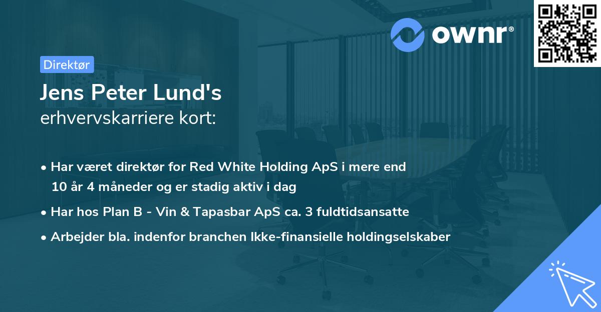 Jens Peter Lund's erhvervskarriere kort