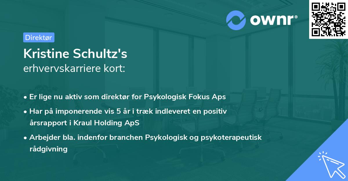 Kristine Schultz's erhvervskarriere kort