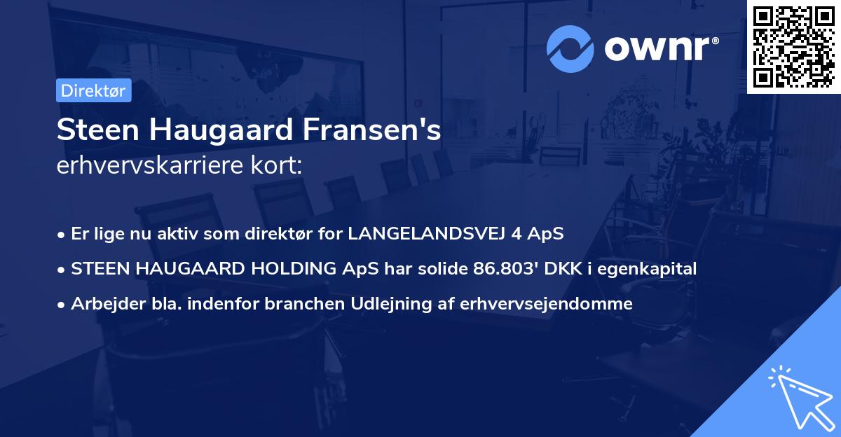 Steen Haugaard Fransen's erhvervskarriere kort