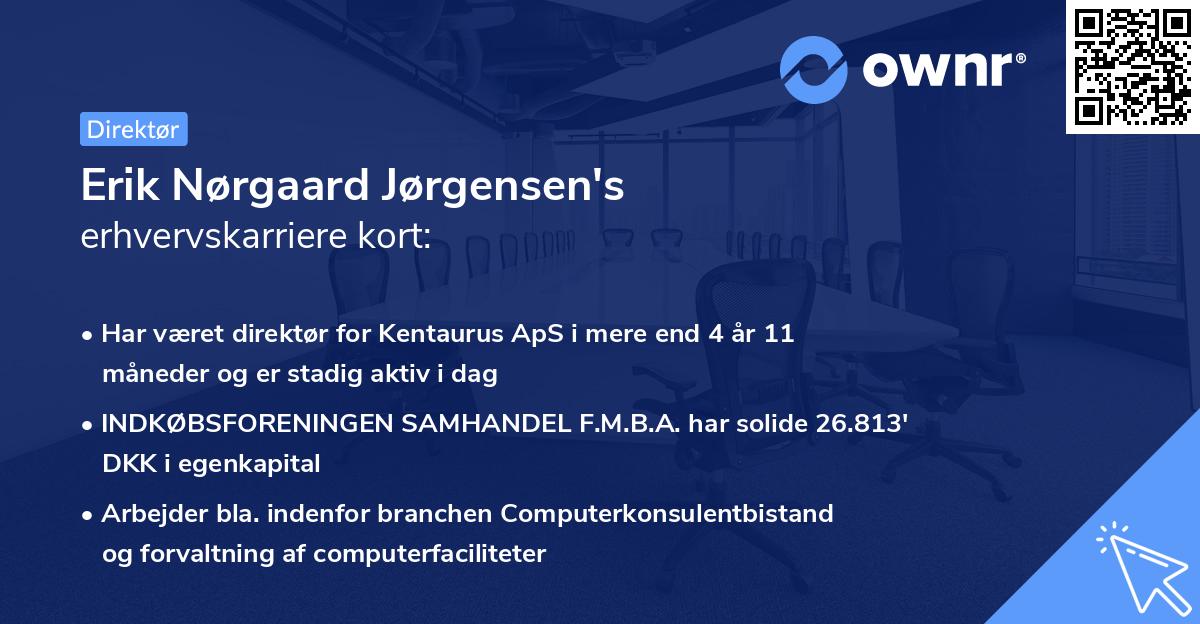 Erik Nørgaard Jørgensen's erhvervskarriere kort
