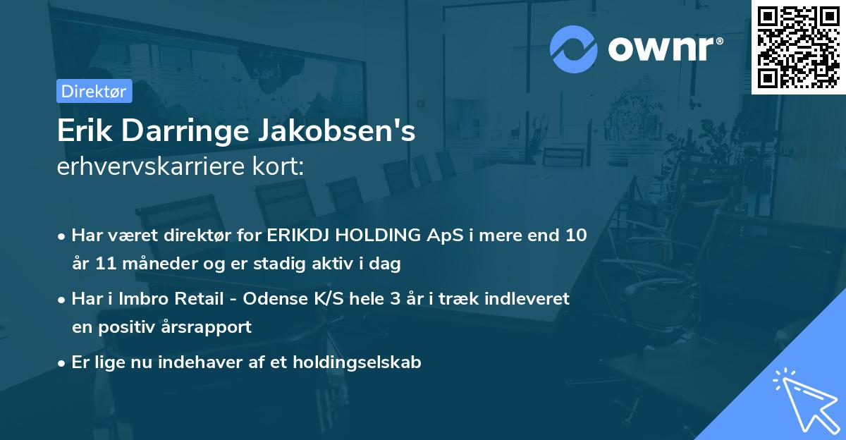 Erik Darringe Jakobsen's erhvervskarriere kort