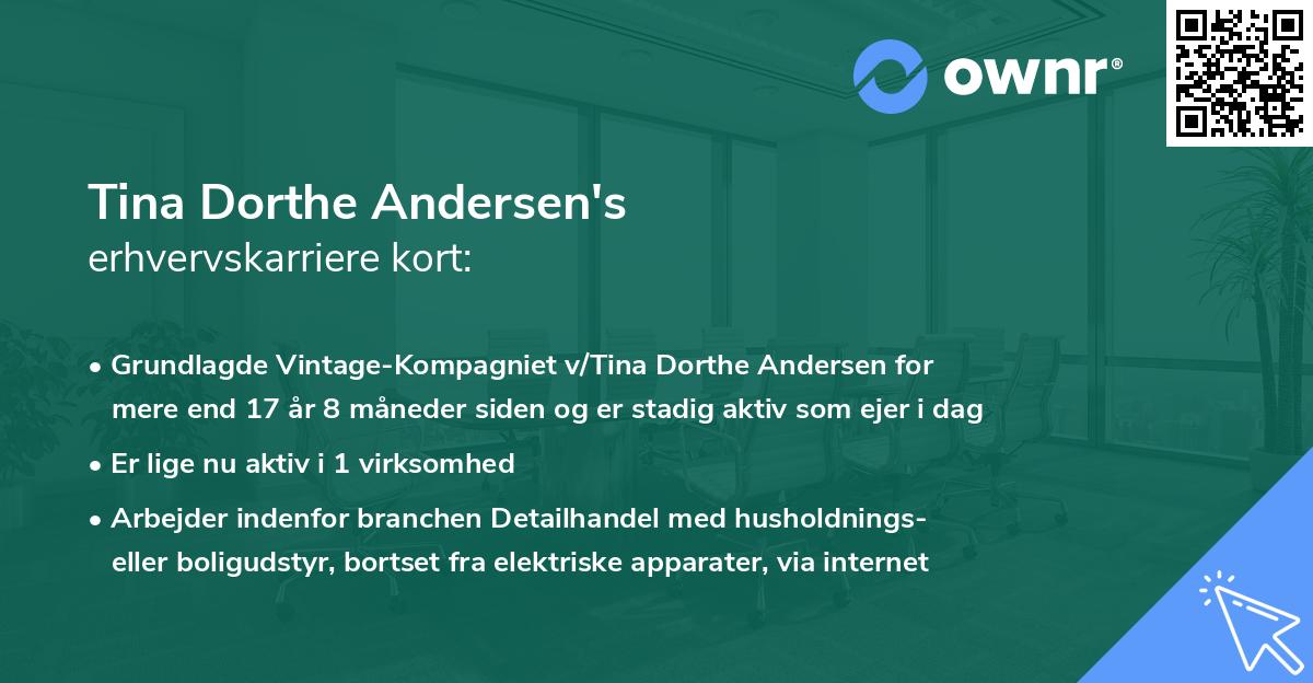 Tina Dorthe Andersen's erhvervskarriere kort