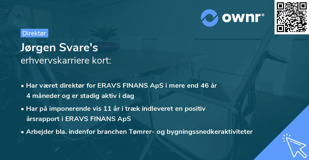 Jørgen Svare's erhvervskarriere kort