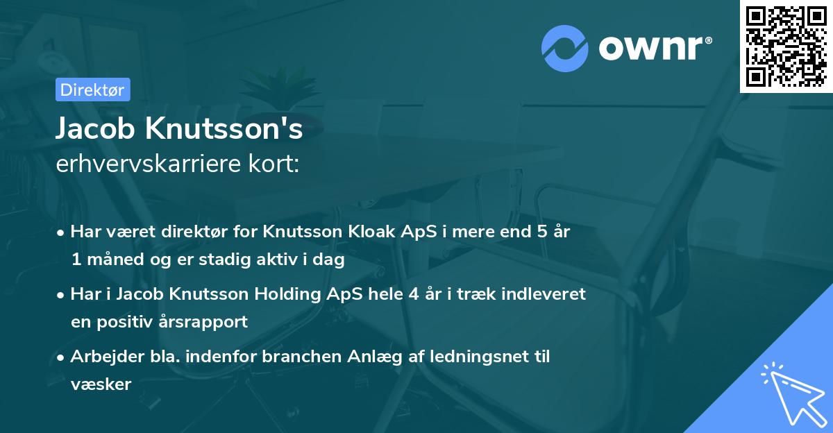 Jacob Knutsson's erhvervskarriere kort