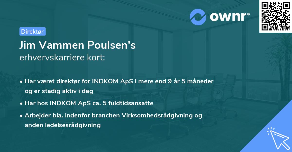 Jim Vammen Poulsen's erhvervskarriere kort