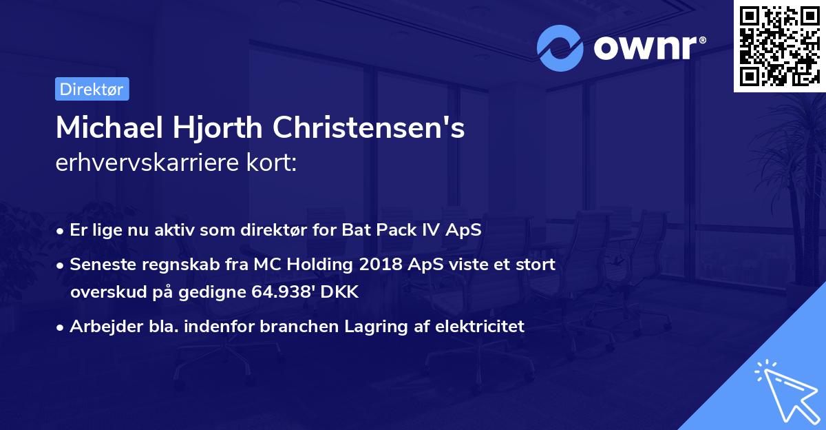 Michael Hjorth Christensen's erhvervskarriere kort