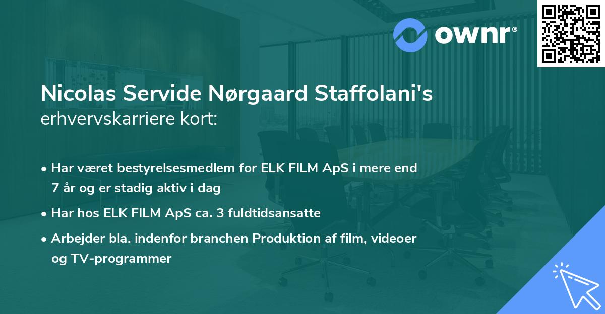 Nicolas Servide Nørgaard Staffolani's erhvervskarriere kort