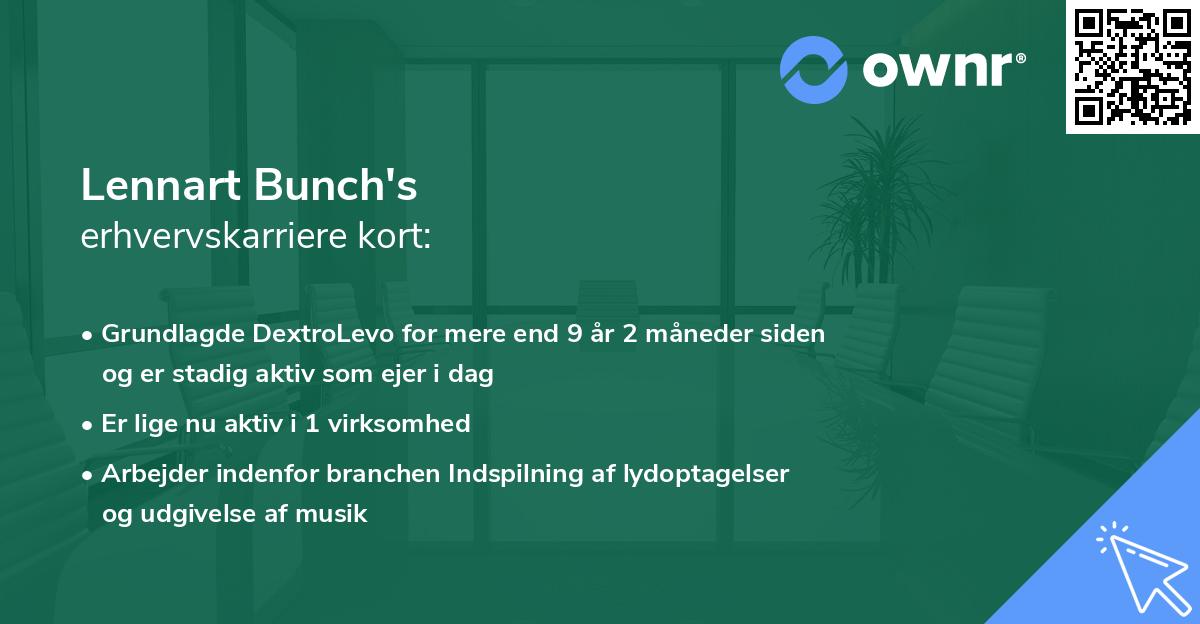 Lennart Bunch's erhvervskarriere kort