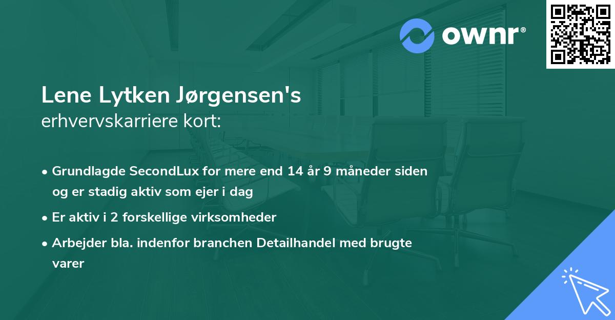 Lene Lytken Jørgensen's erhvervskarriere kort