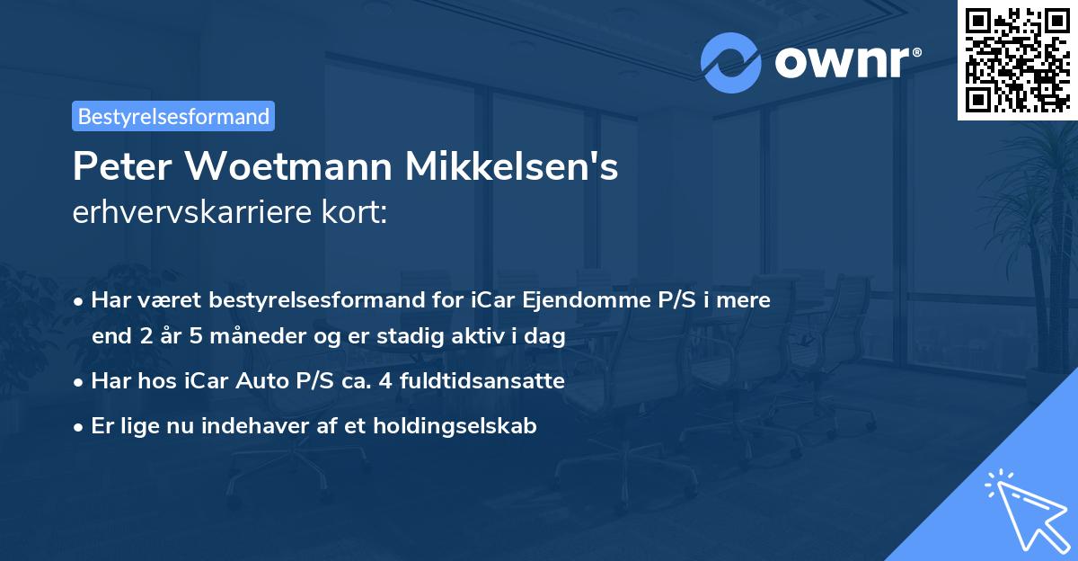 Peter Woetmann Mikkelsen's erhvervskarriere kort