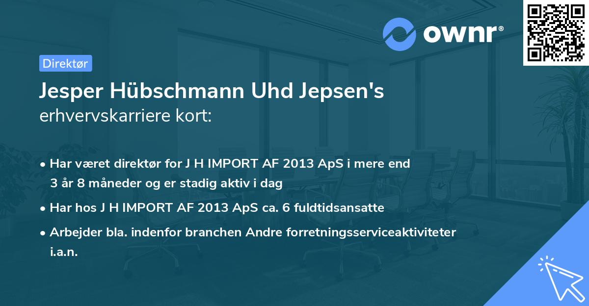 Jesper Hübschmann Uhd Jepsen's erhvervskarriere kort