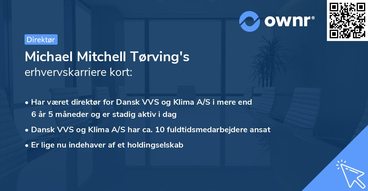 Michael Mitchell Tørving's erhvervskarriere kort