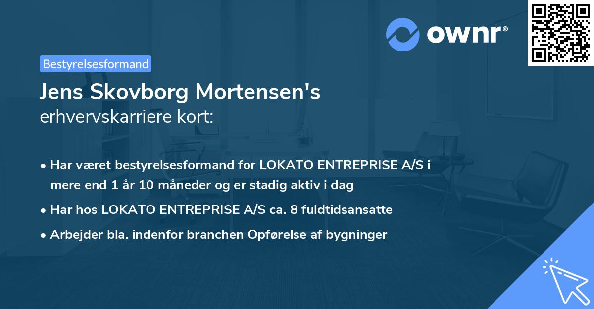 Jens Skovborg Mortensen's erhvervskarriere kort
