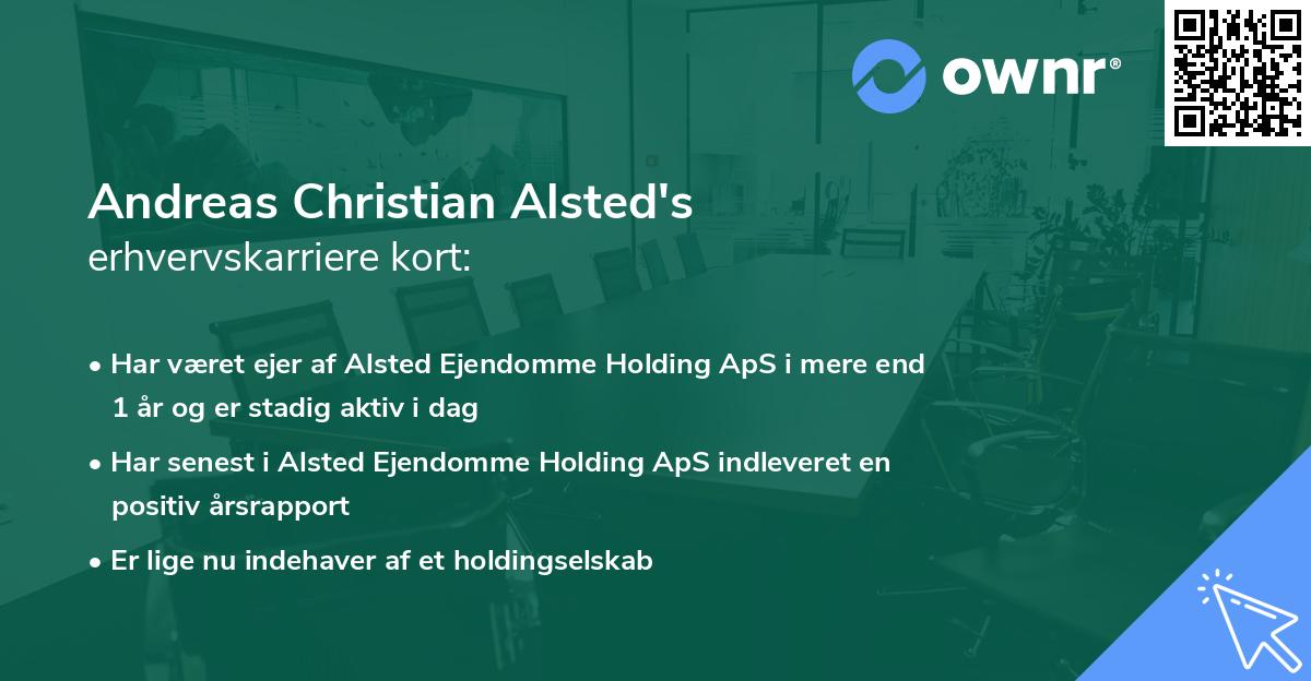 Andreas Christian Alsted's erhvervskarriere kort