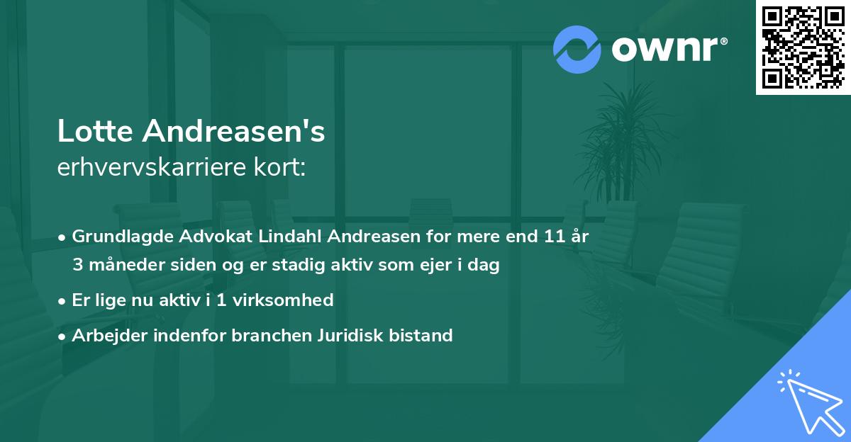 Lotte Andreasen's erhvervskarriere kort