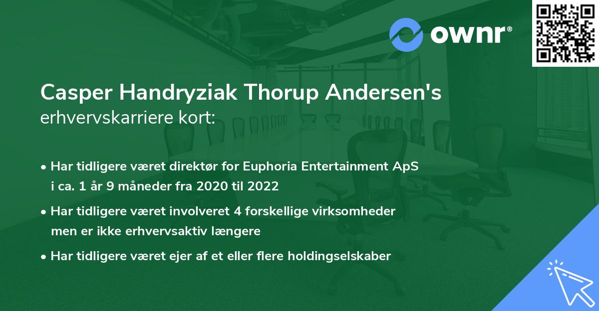 Casper Handryziak Thorup Andersen's erhvervskarriere kort