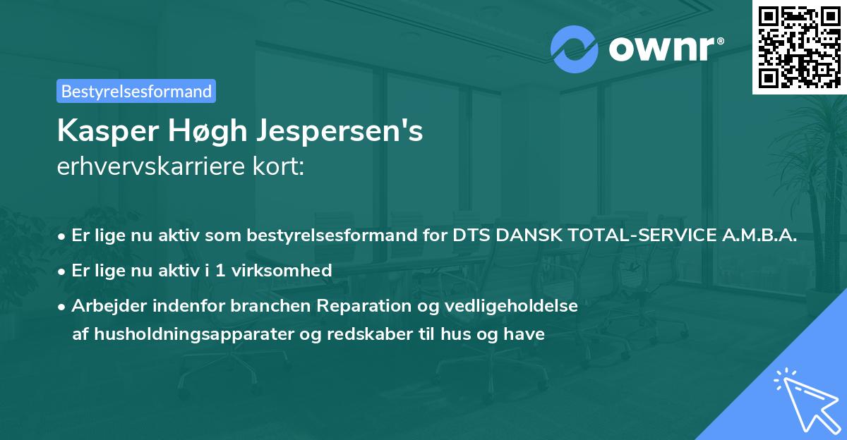 Kasper Høgh Jespersen's erhvervskarriere kort