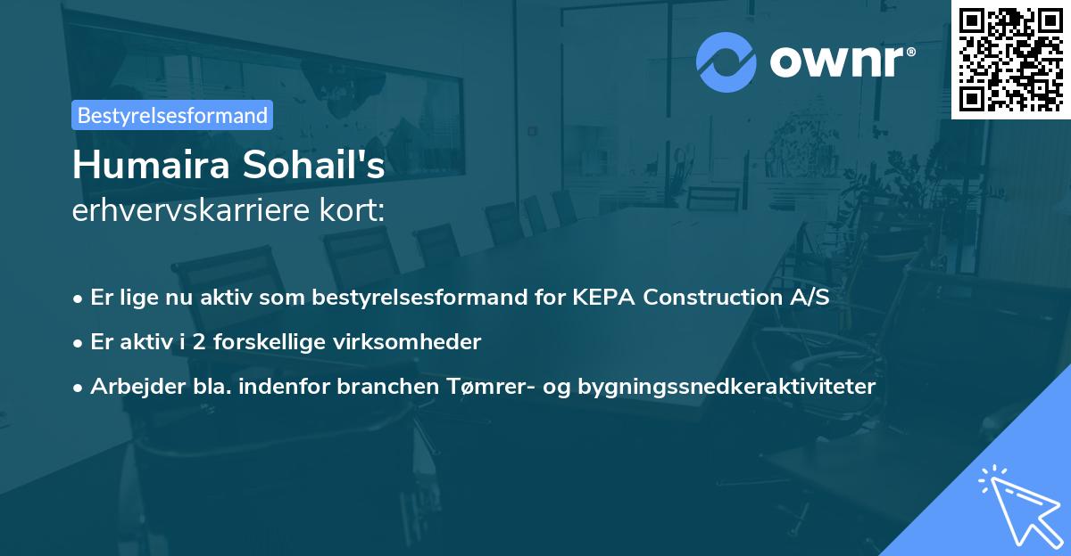 Humaira Sohail's erhvervskarriere kort