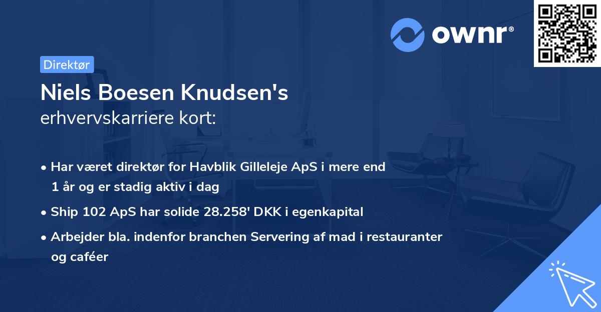 Niels Boesen Knudsen's erhvervskarriere kort