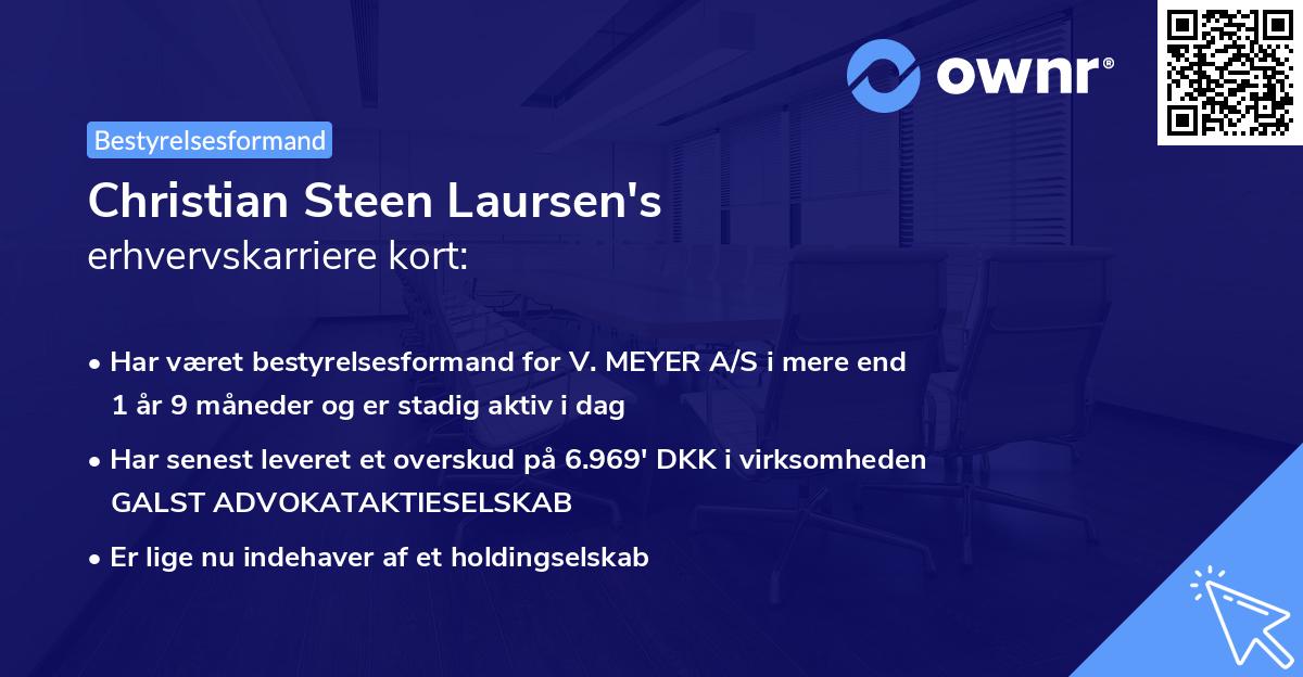 Christian Steen Laursen's erhvervskarriere kort