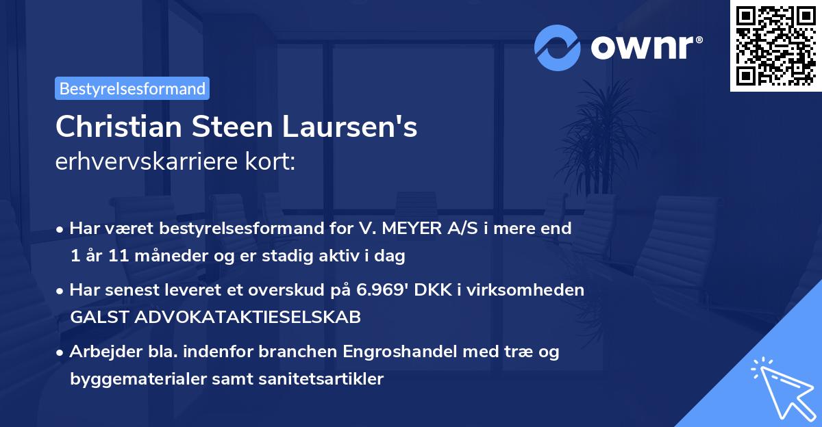 Christian Steen Laursen's erhvervskarriere kort